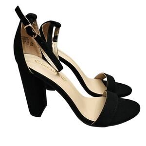 Dream Pairs Black Ankle Strap Chunky Heel Shoes, 6.5